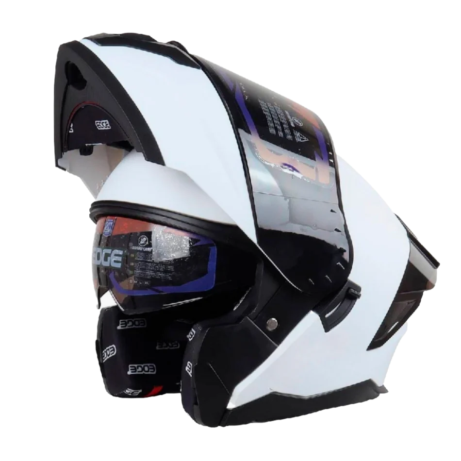 Casco EDGE Abatible Boston Sólido Blanco Certificación DOT - Image 3