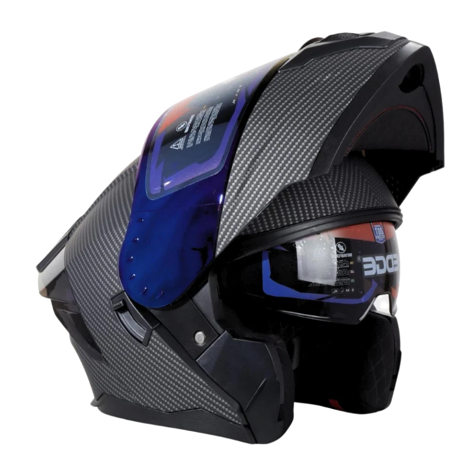 Casco EDGE Abatible Boston Diseño Carbón Certificación DOT I ECE - Image 11