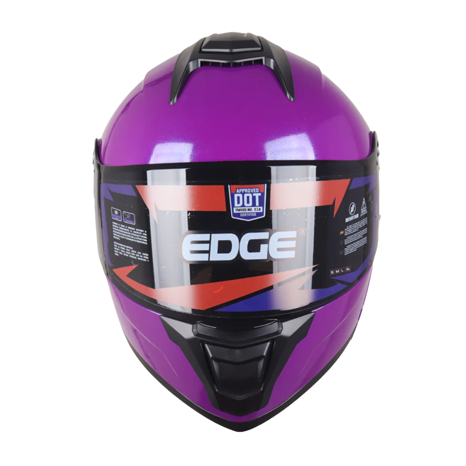 Casco EDGE Abatible Boston Sólido Morado Certificación DOT I ECE - Image 4