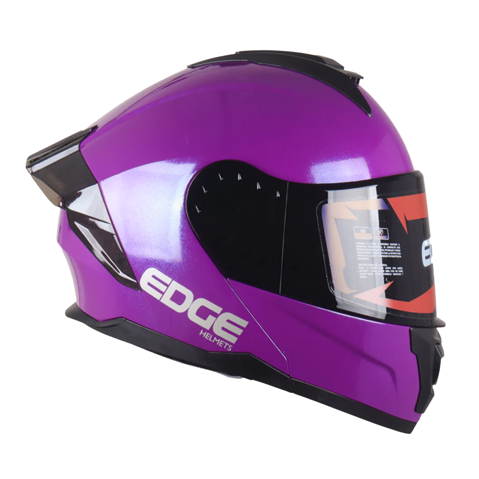 Casco EDGE Abatible Boston Sólido Morado Certificación DOT I ECE - Image 5