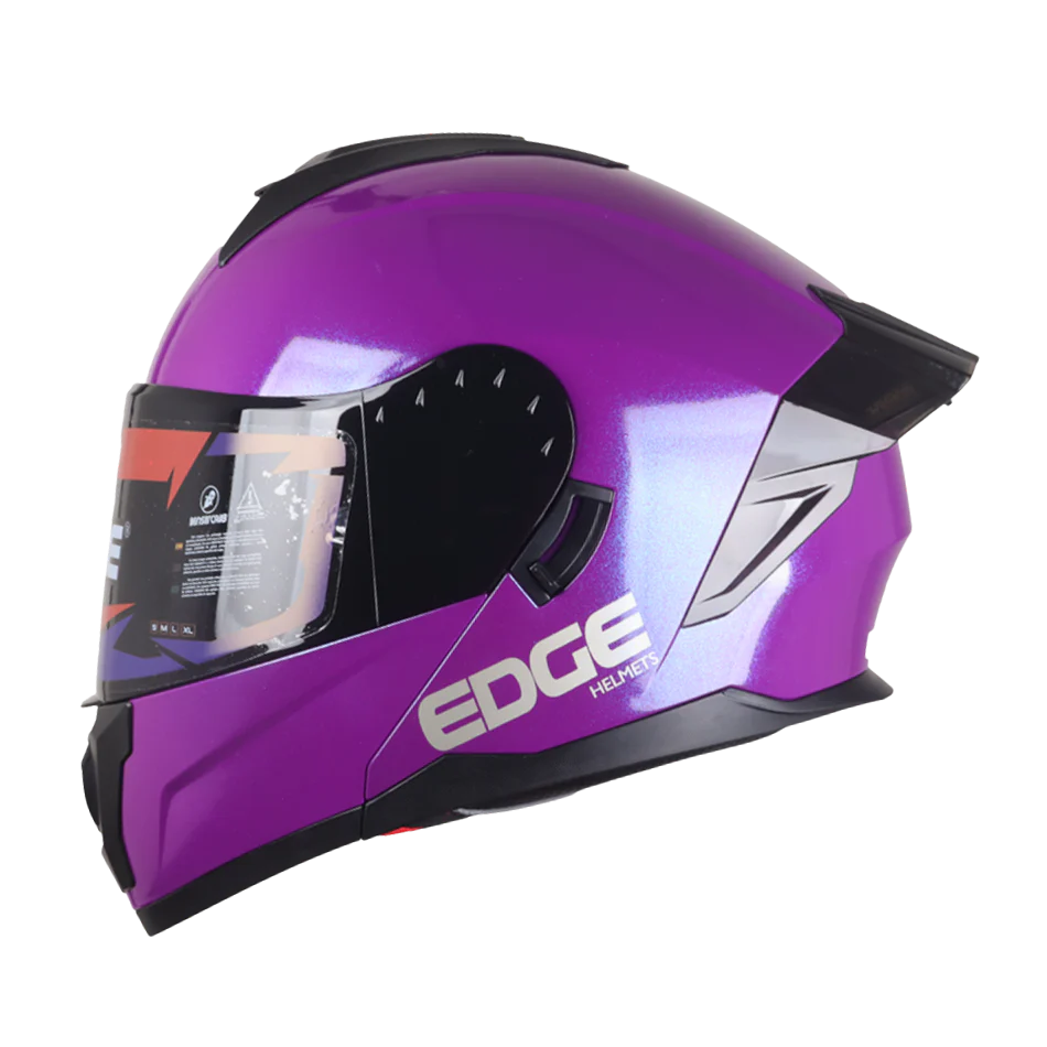 Casco EDGE Abatible Boston Sólido Morado Certificación DOT I ECE - Image 6