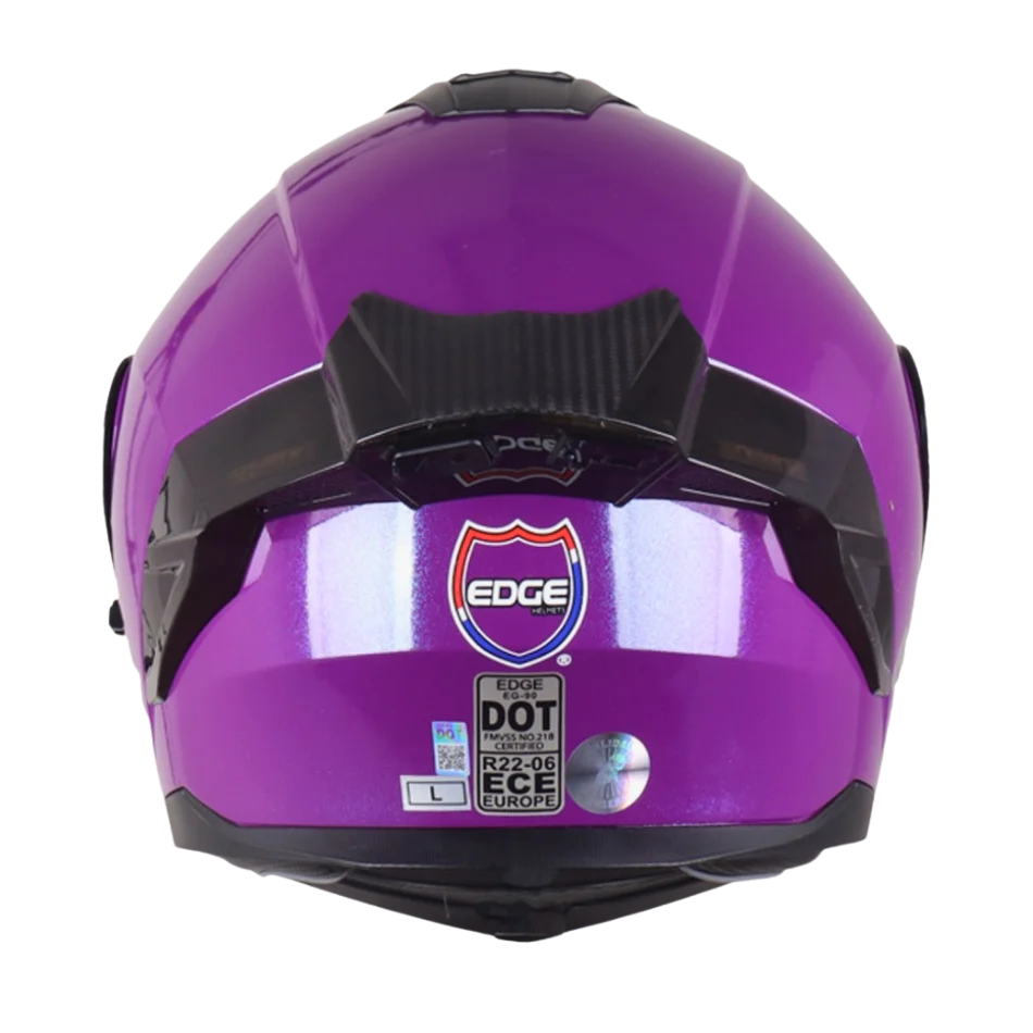 Casco EDGE Abatible Boston Sólido Morado Certificación DOT I ECE - Image 7