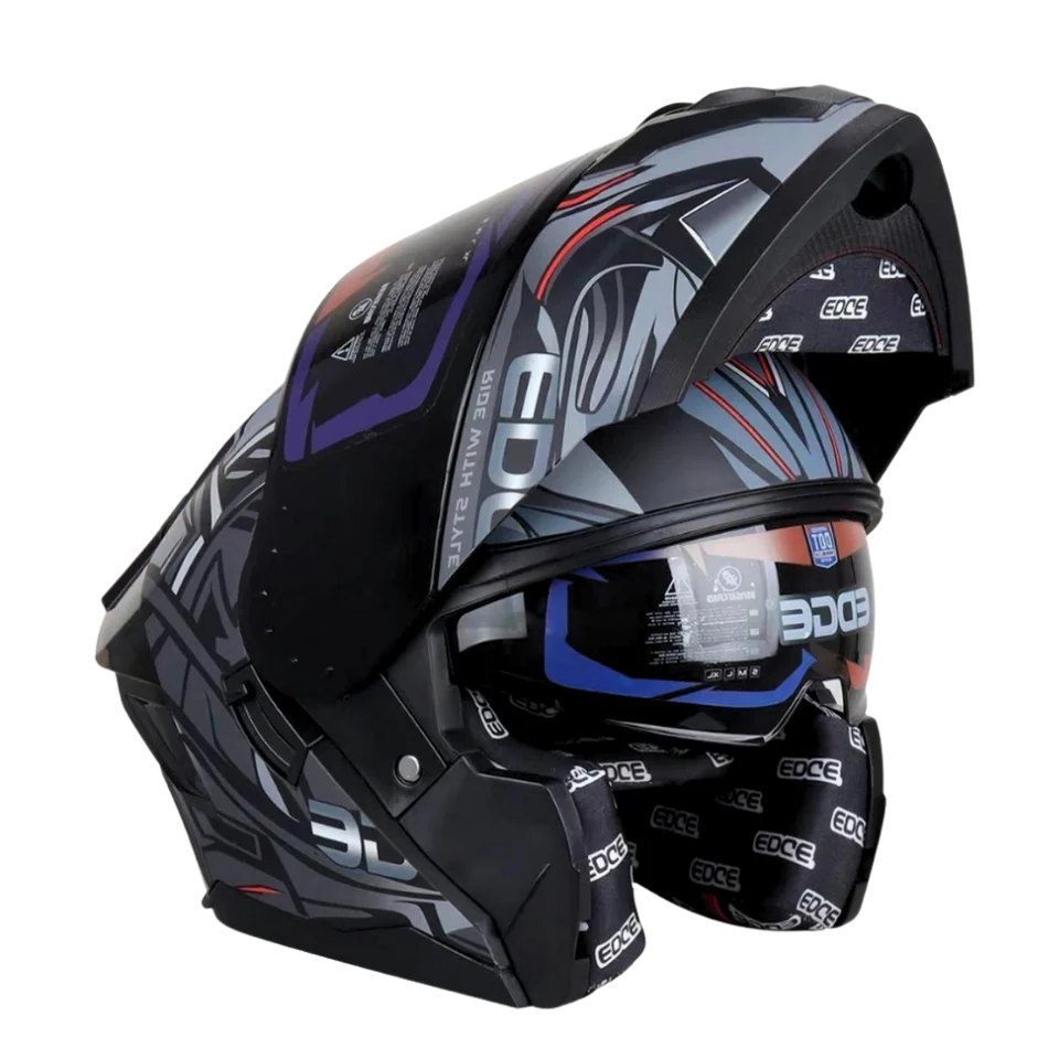 Casco EDGE Abatible Boston Steelix Gris Certificación DOT I ECE - Image 11