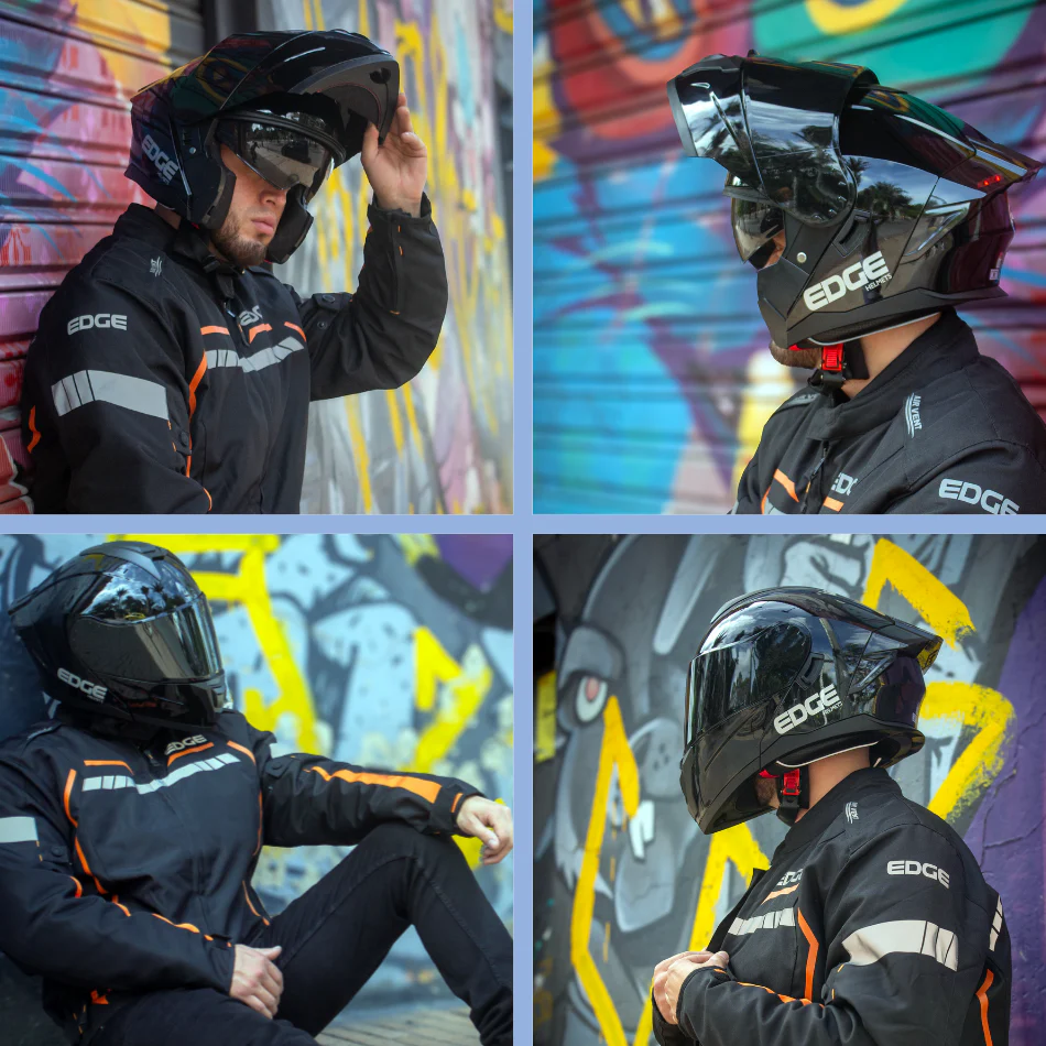 Casco EDGE Abatible Boston Sólido Negro Certificación DOT I ECE - Image 11