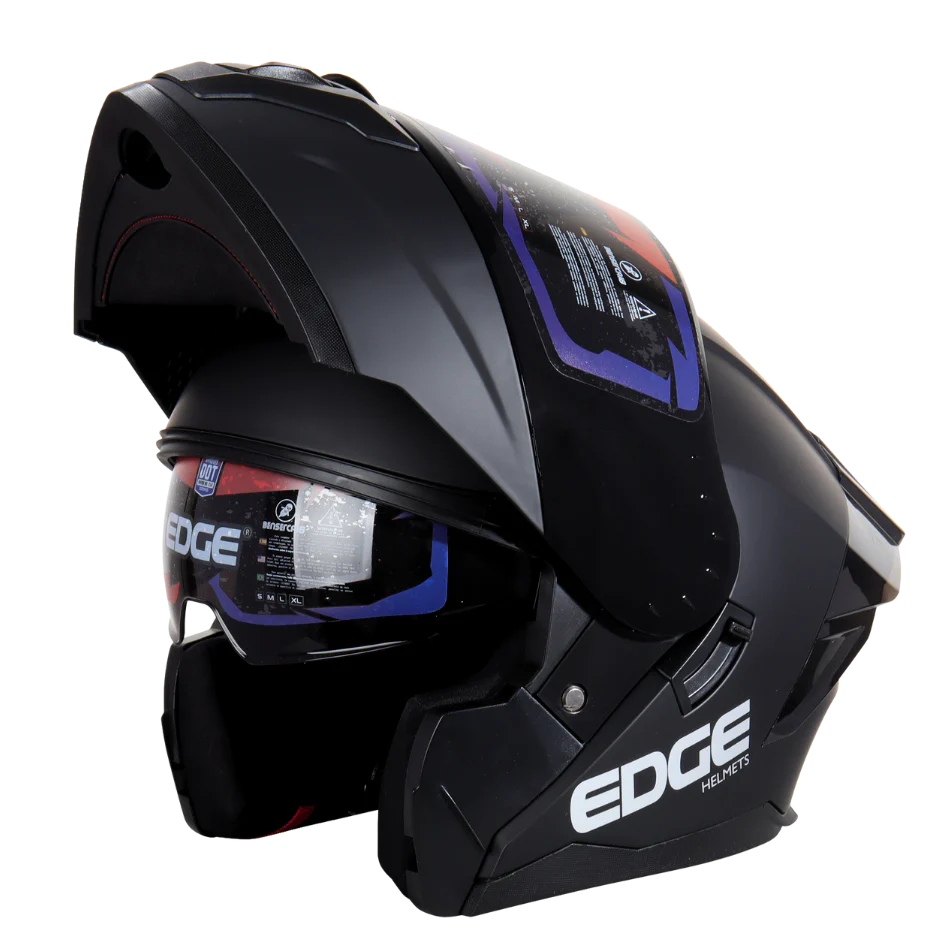 Casco EDGE Abatible Boston Sólido Negro Certificación DOT I ECE - Image 3