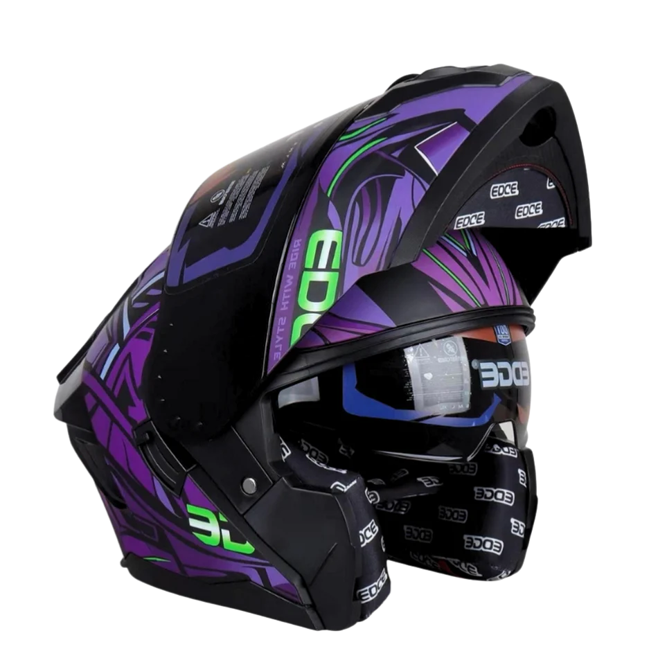 Casco EDGE Abatible Boston Steelix Morado Certificación DOT I ECE - Image 9