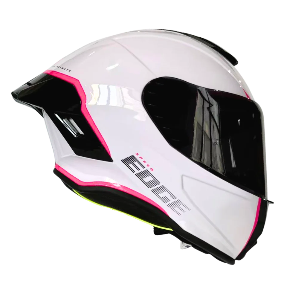 Casco EDGE Integral Shanghai Rush Blanco / Rosado Certificación DOT I ECE - Image 9