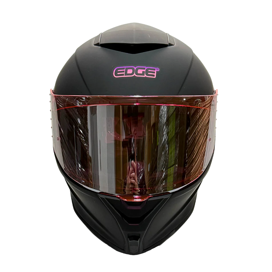 Casco EDGE Integral Shanghai Sólido Logo Rosa Certificación DOT I ECE - Image 4