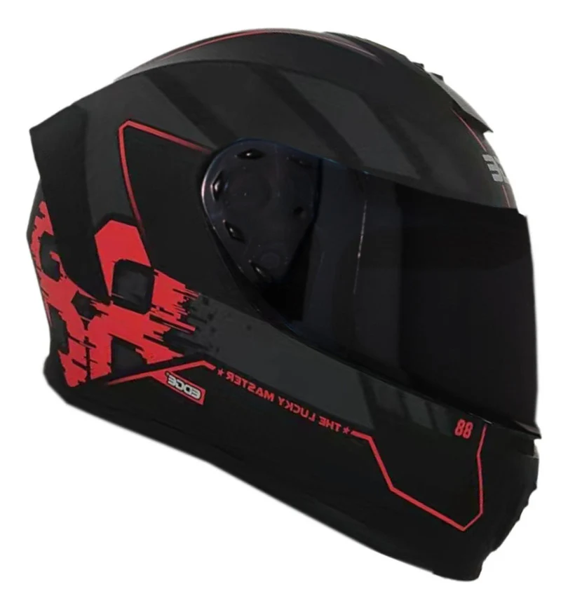 Casco Moto Edge Integral F. M.88 Negro/rojo Certificado Dot - Image 3