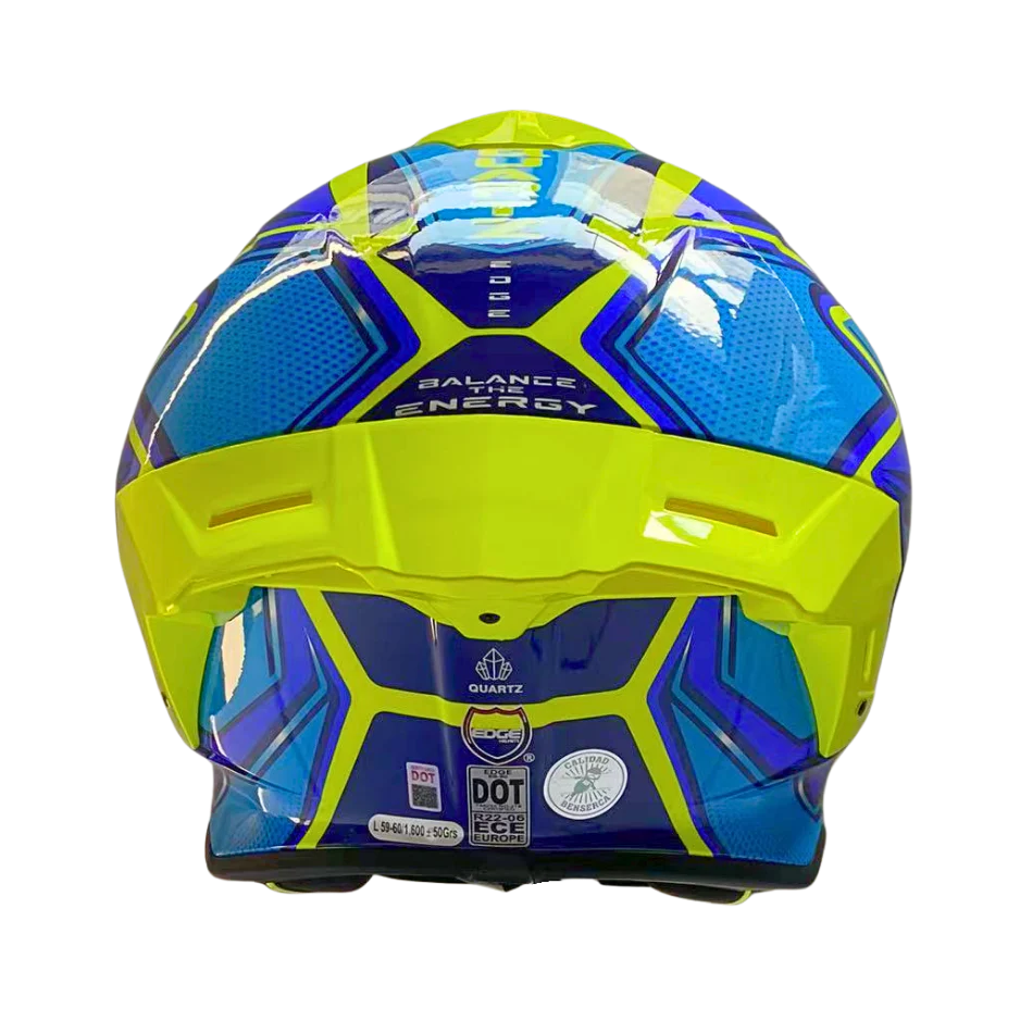 Casco Edge Shanghai Quartz  Amarillo / Azul Cert Dot I Ece - Image 7