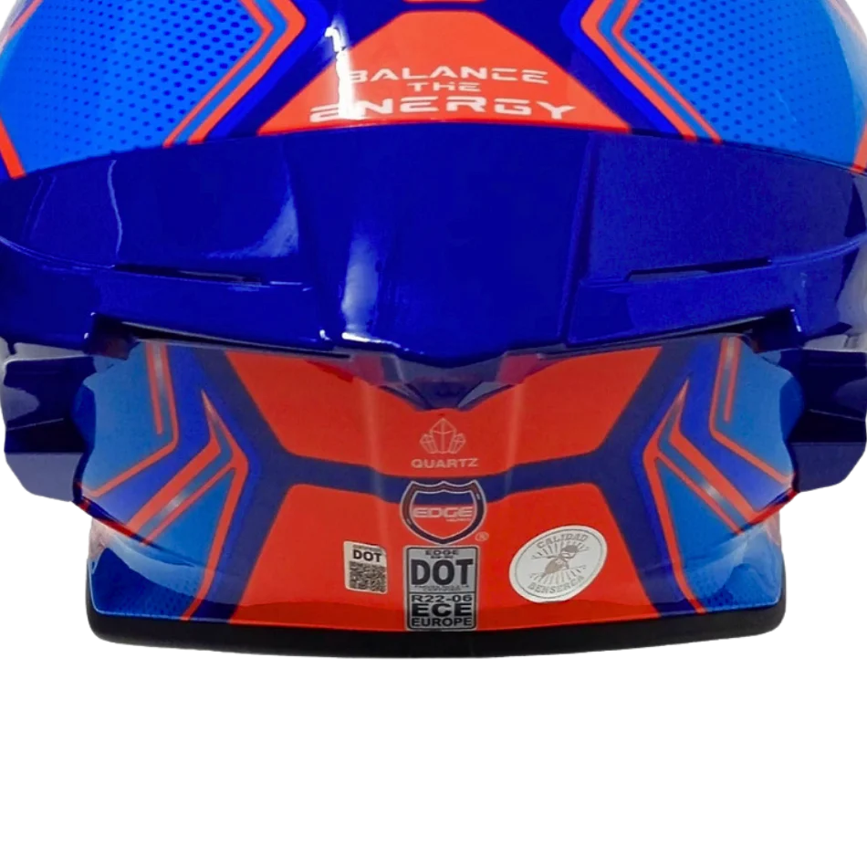 Casco Edge Shanghai Quartz Rojo / Azul  Cert. Dot I Ece - Image 7